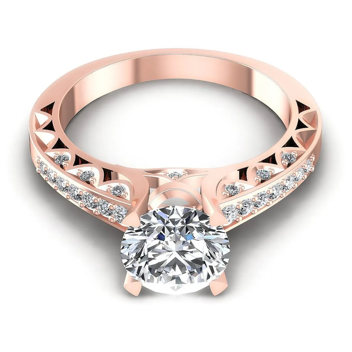 Special 0.60CT Round Cut Diamond Engagement Ring in 14KT Rose Gold