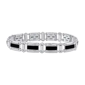 Stanton Made for Men Onyx Bracelet with 0.50ct of Diamonds in Sterling Silver