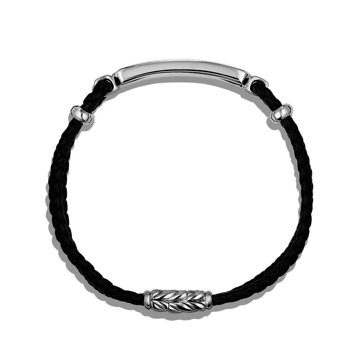 Station Black Leather Bracelet with Black Onyx