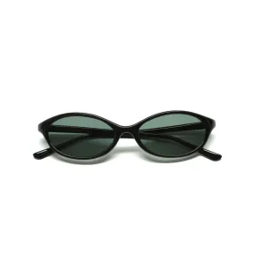 //Style 14// Vintage 90s Oval Frame Sunglasses - Black