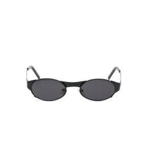 //Style 7825// Vintage 90s New Old Stock Industrial Round Steel Frame Sunglasses - Black