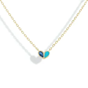 Sweetheart Necklace Blue Sapphire & Turquoise