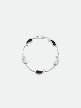 TEARS OF JOY BRACELET — 14K WHITE GOLD/ONYX