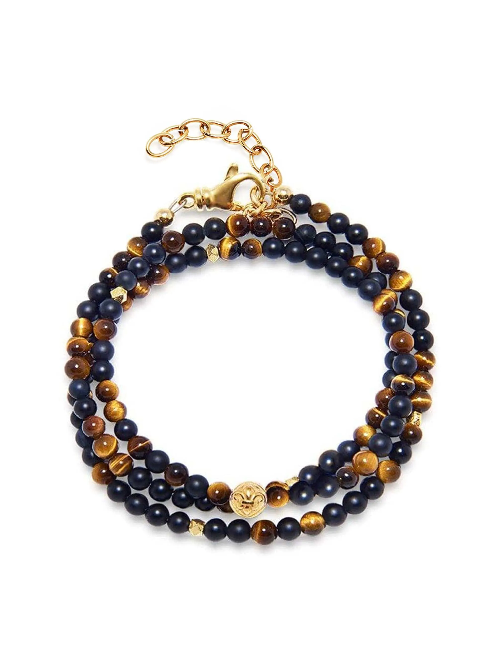 The Mykonos Collection - Brown Tiger Eye, Matte Onyx, and Gold