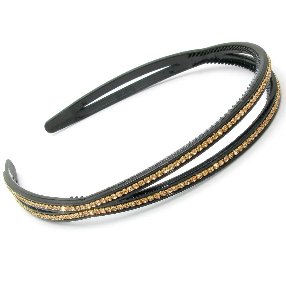 Thin Crystal Black Headband