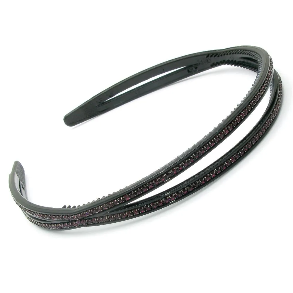 Thin Crystal Black Headband