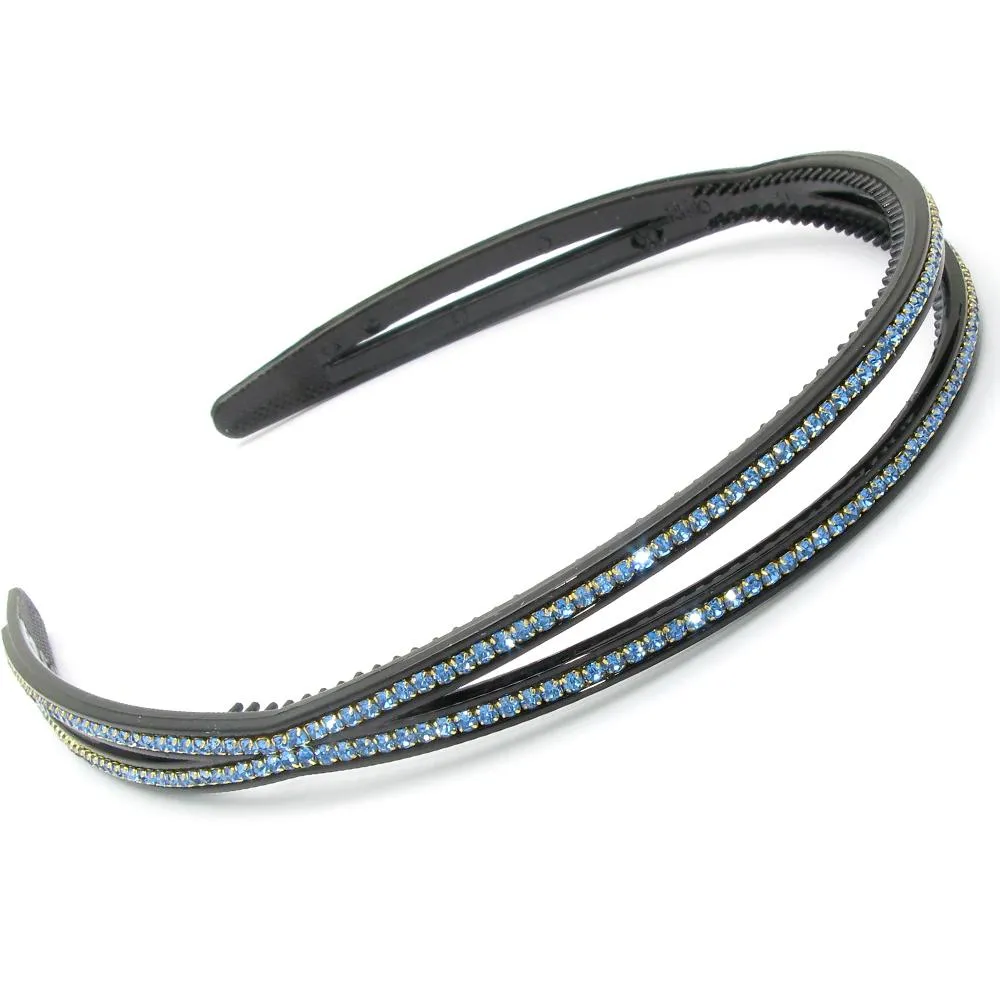 Thin Crystal Black Headband