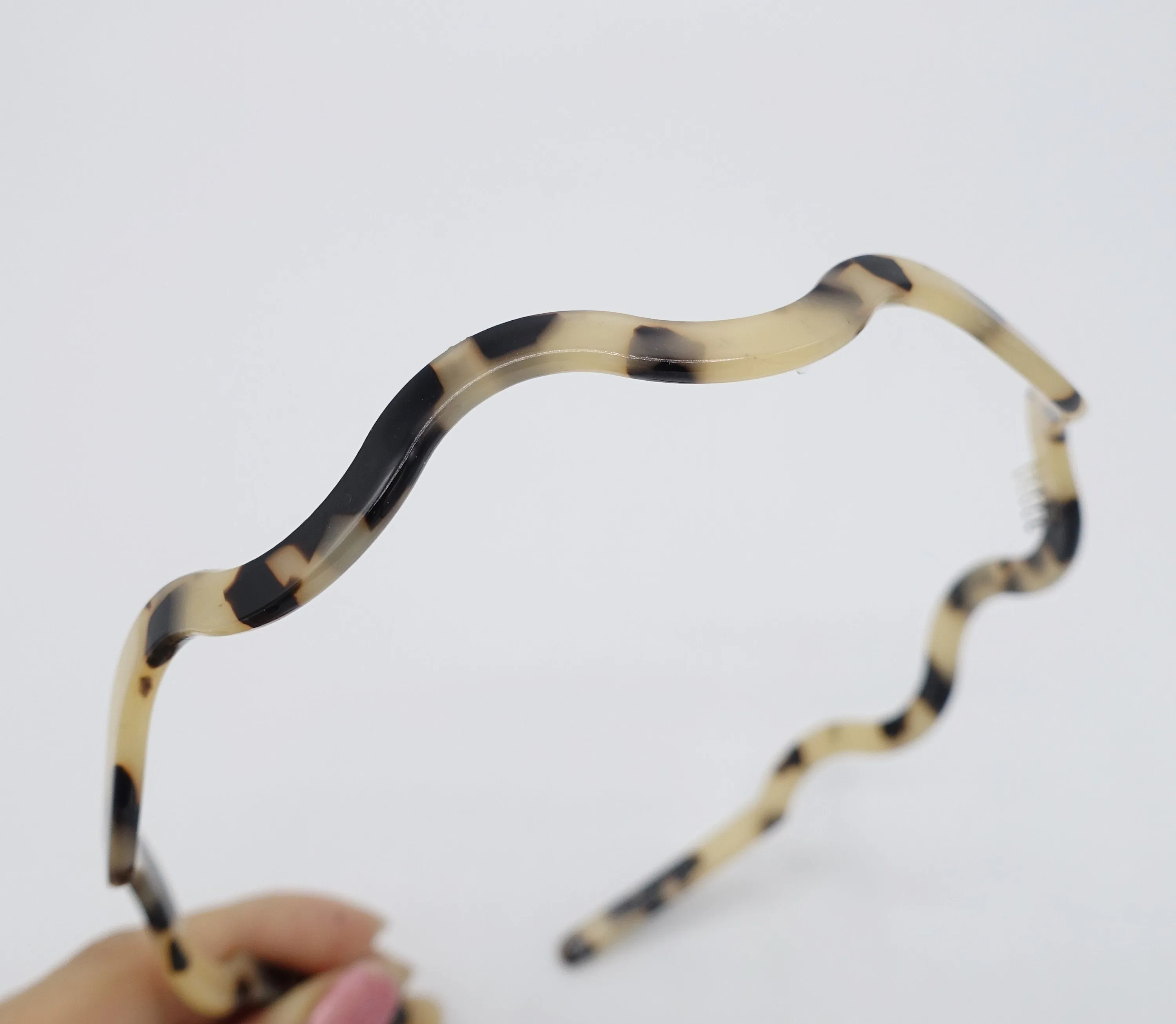 thin headband cellulose acetate wave bow comb hairband