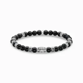 Thomas Sabo Bracelet with Black Onyx Beads - Silver