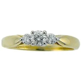 Three Stone Brilliant Cut Ring .33ct