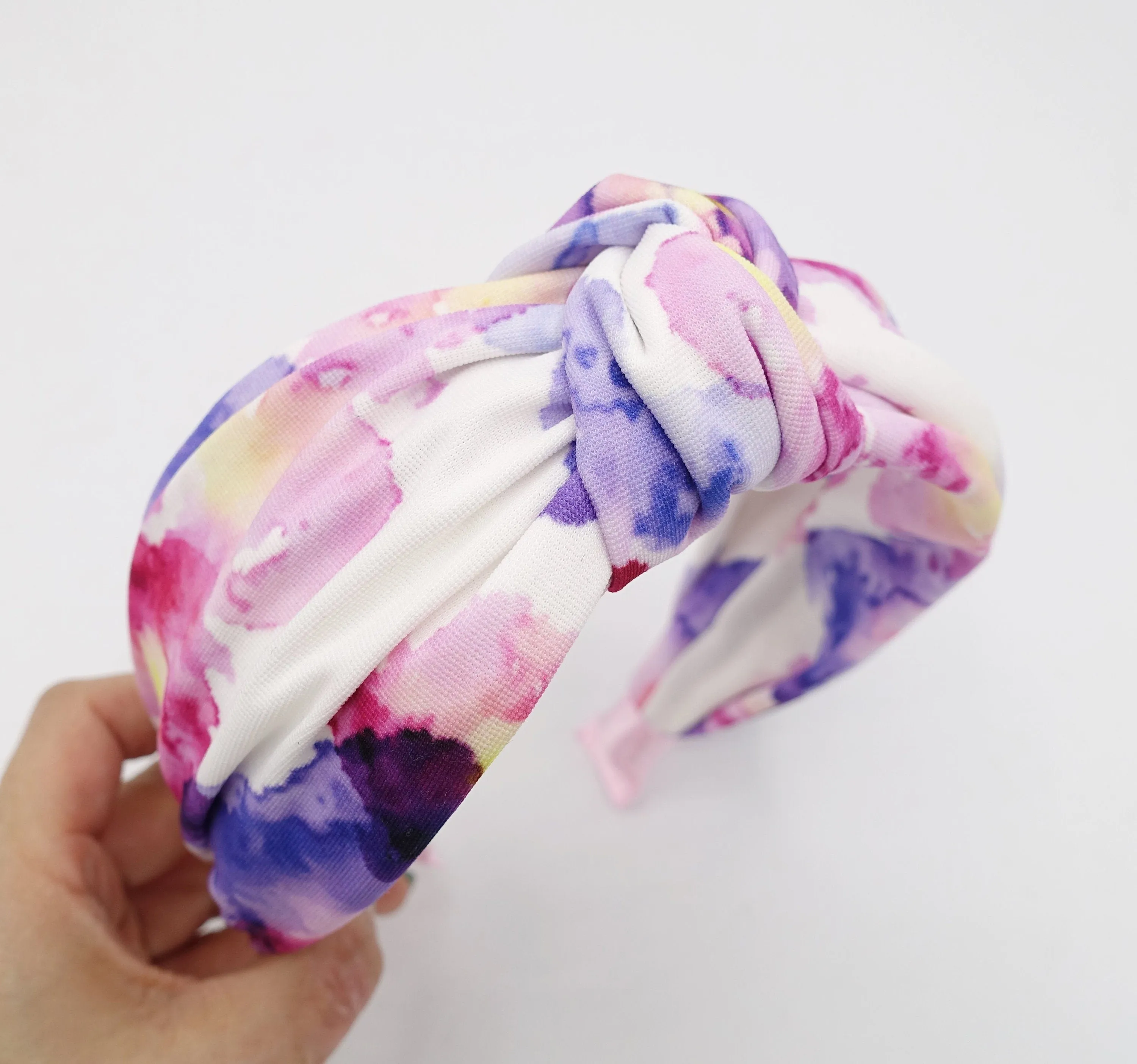 tie dye pattern top knot headband color gradation hairband woman hair accessory