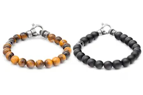 Tiger's Eye & Frosted Onyx Bracelet Pack