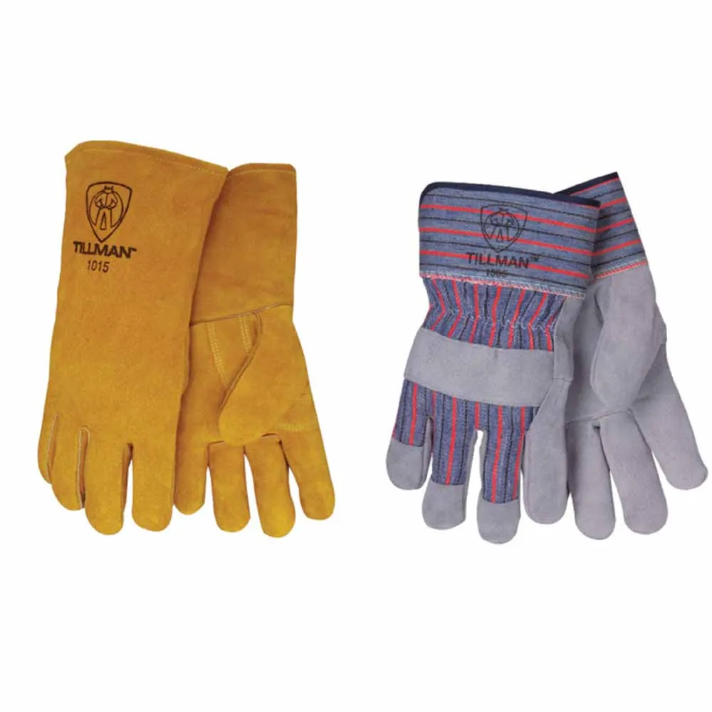 Tillman Shoulder Split Cowhide Leather Plam Stick Welders Gloves (2 Pairs of Work Gloves - Pack)