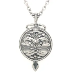 Titanium Samurai Necklace with White Sapphires, 18 inch