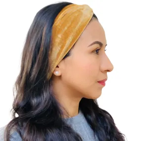 Top Knot Velvet Headband (Gold)