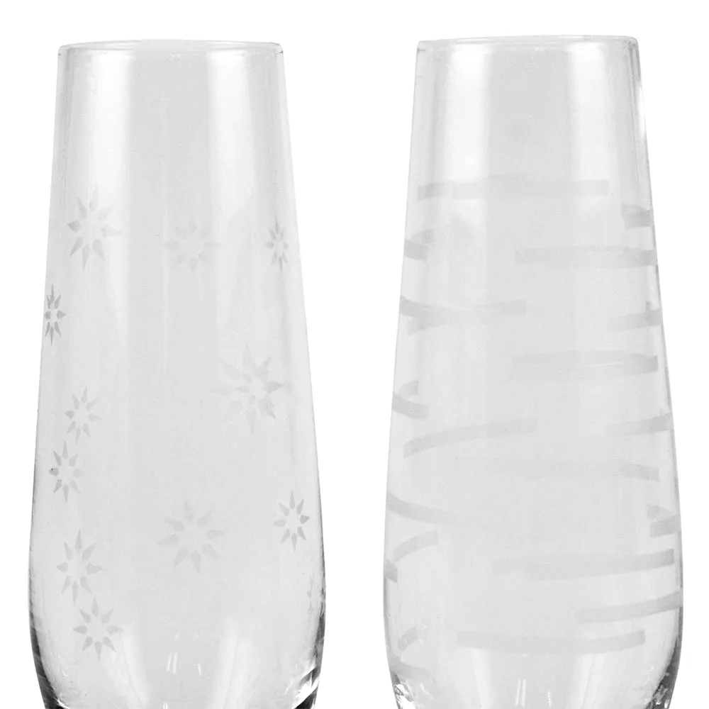 Top Shelf Decorative Stemless Champagne Glass Set, Set of 4 (WS)