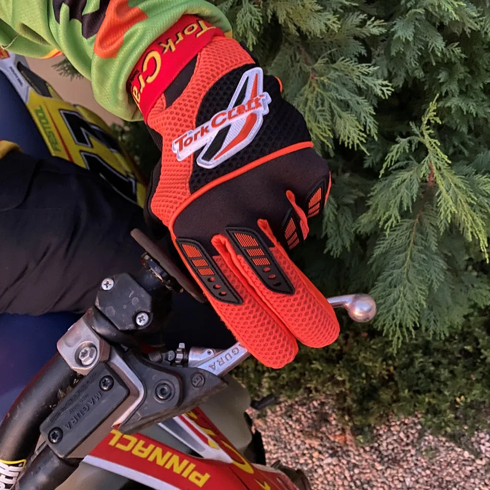 TORK CRAFT LIMITED EDIT. LARGE  RACING GLOVE ORANGE SYN. LEATHER GL122