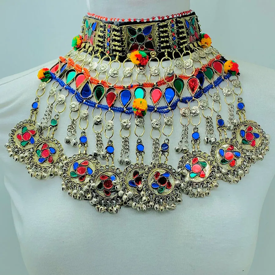 Tribal Multicolor Layered Choker Necklace