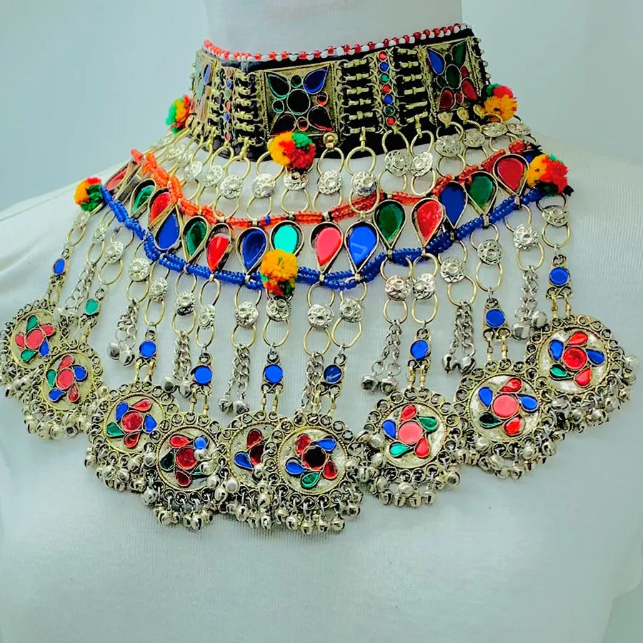 Tribal Multicolor Layered Choker Necklace