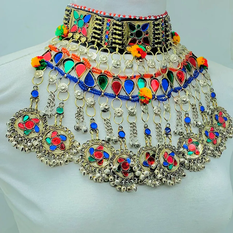 Tribal Multicolor Layered Choker Necklace