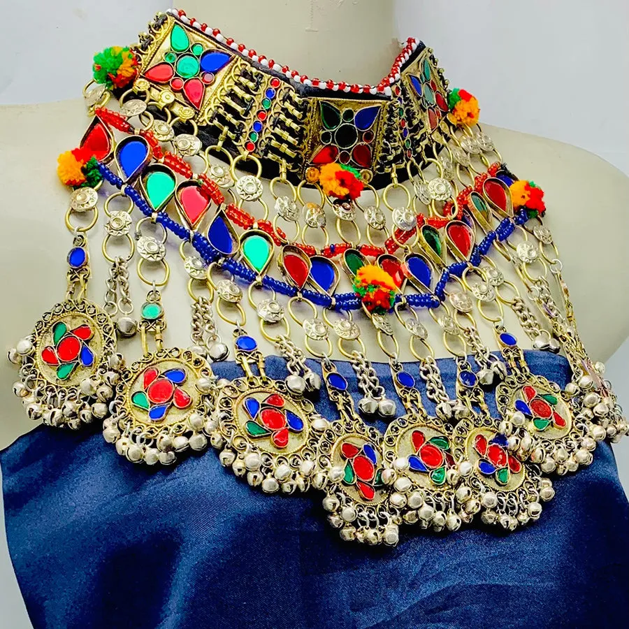 Tribal Multicolor Layered Choker Necklace