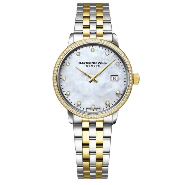 Two-Tone Fold Diamond Quartz Watch