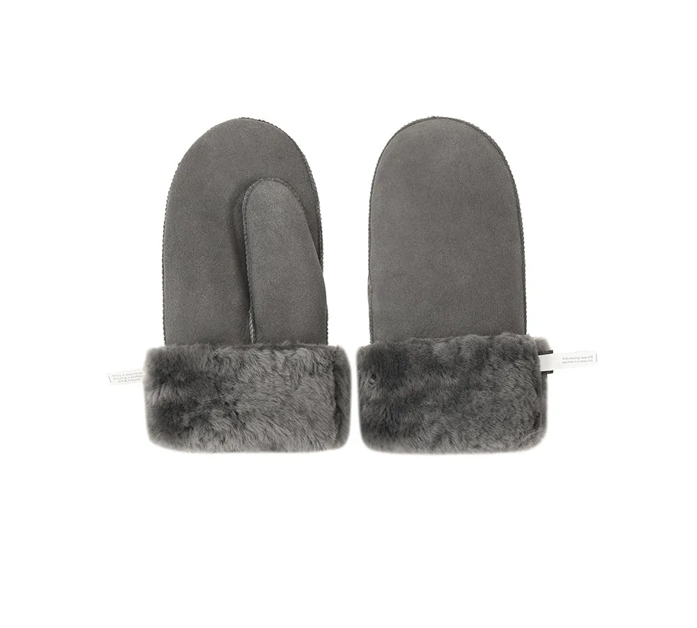 UGG Gloves Fluffy Sheepskin Wool Men Mittens