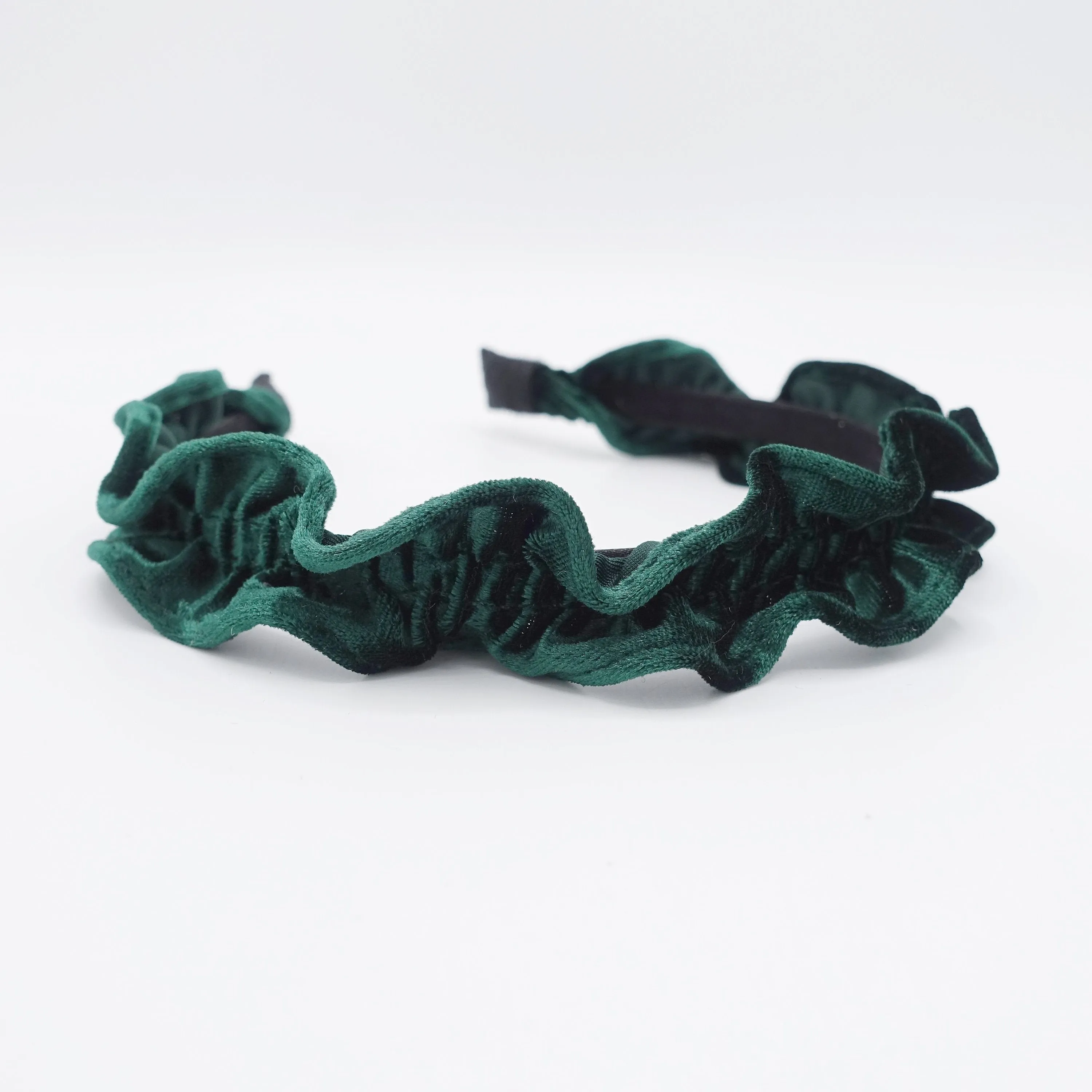 velvet pleats headband narrow ruffle wave hairband