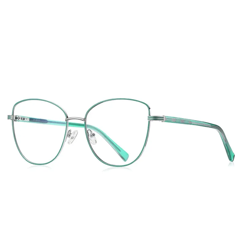 Vicky Women's Full Rim Large Butterfly Alloy Reading Glasses 3072