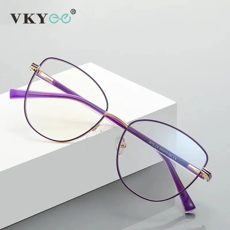 Vicky Women's Full Rim Large Butterfly Alloy Reading Glasses 3072