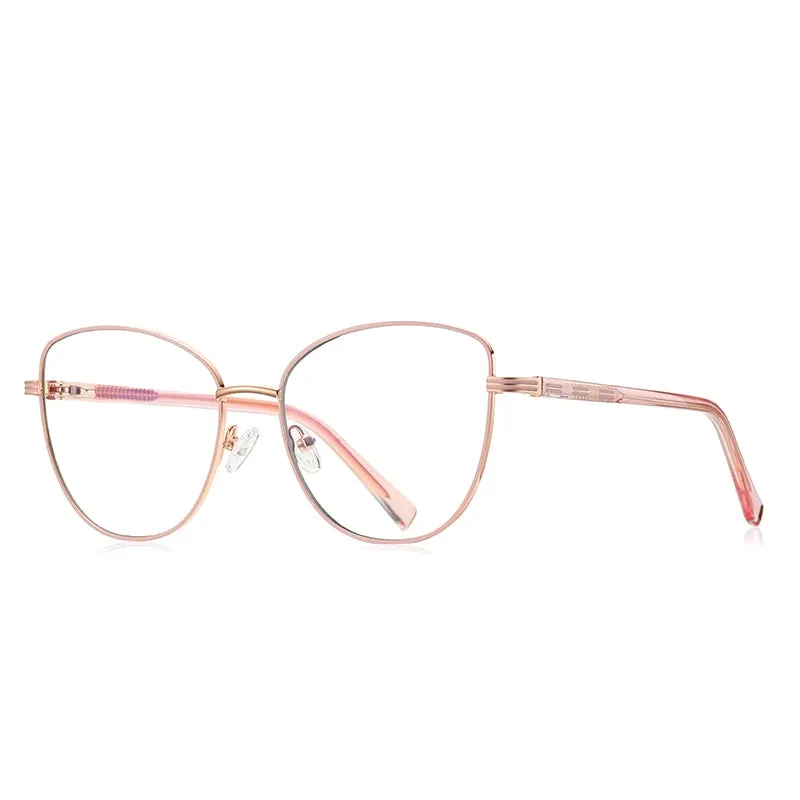 Vicky Women's Full Rim Large Butterfly Alloy Reading Glasses 3072