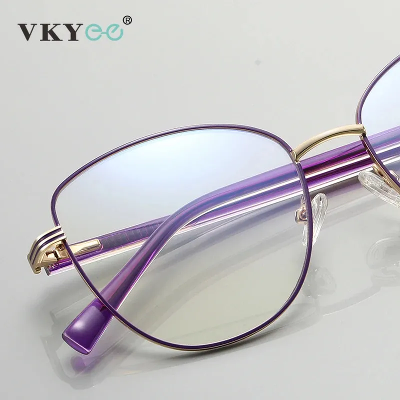 Vicky Women's Full Rim Large Butterfly Alloy Reading Glasses 3072