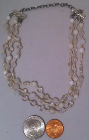 Vintage Ladies Necklace, Choker, White Necklace, 14" Long, Jewelry, Clothing Accessory, Fashion, Nice Quality, Vintage Jewelry