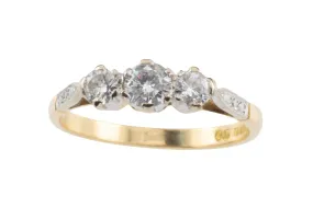 Vintage three stone diamond ring