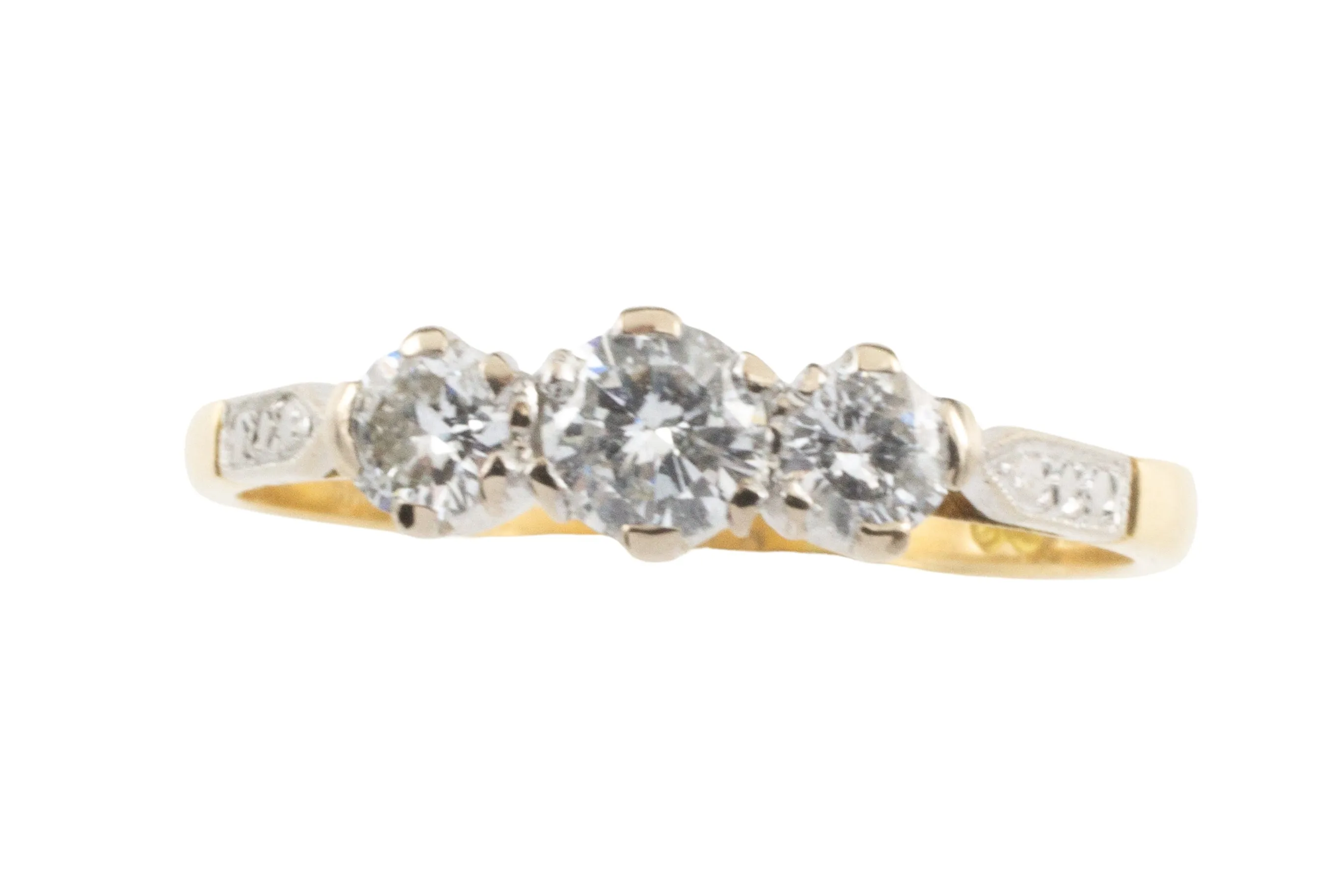 Vintage three stone diamond ring