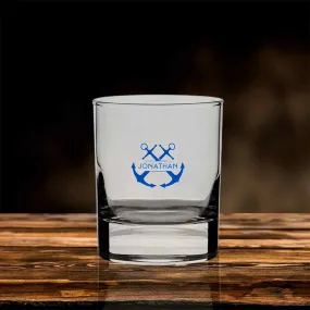 Whiskey Drinking Glasses with Name - Personalized Alcohol Glass Colored Printed