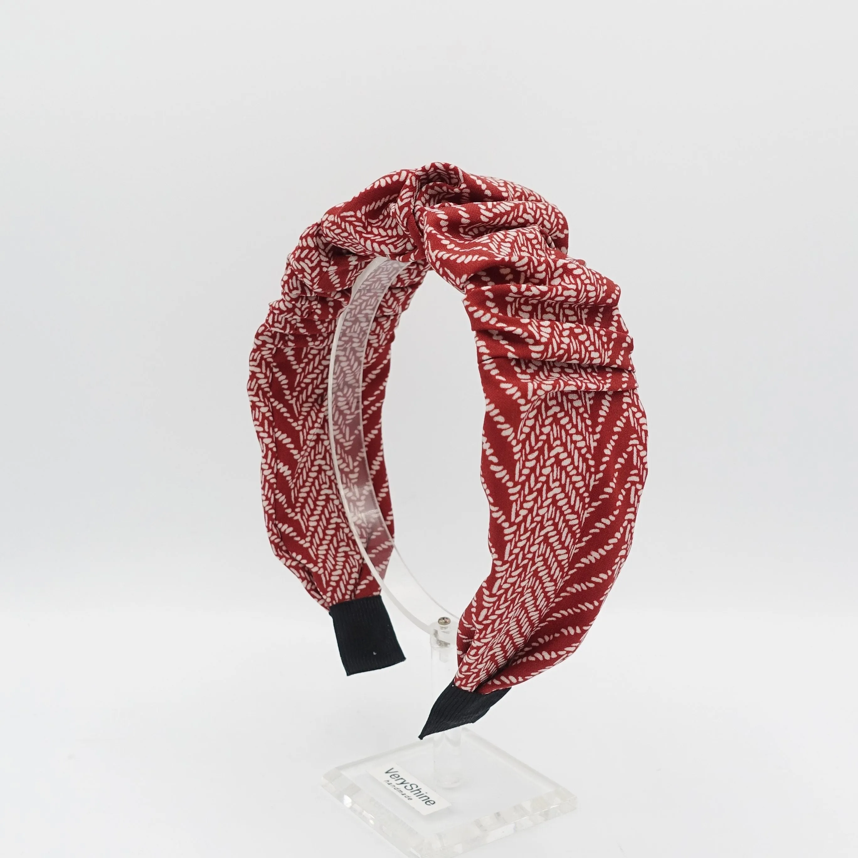 wide herringbone headband pleated hairband Autumn color tone hair accessory