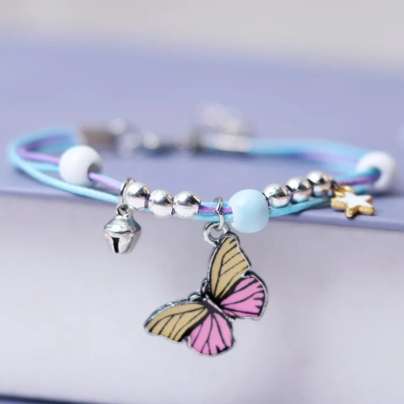 Women's Butterfly Pearl Couple Bracelet