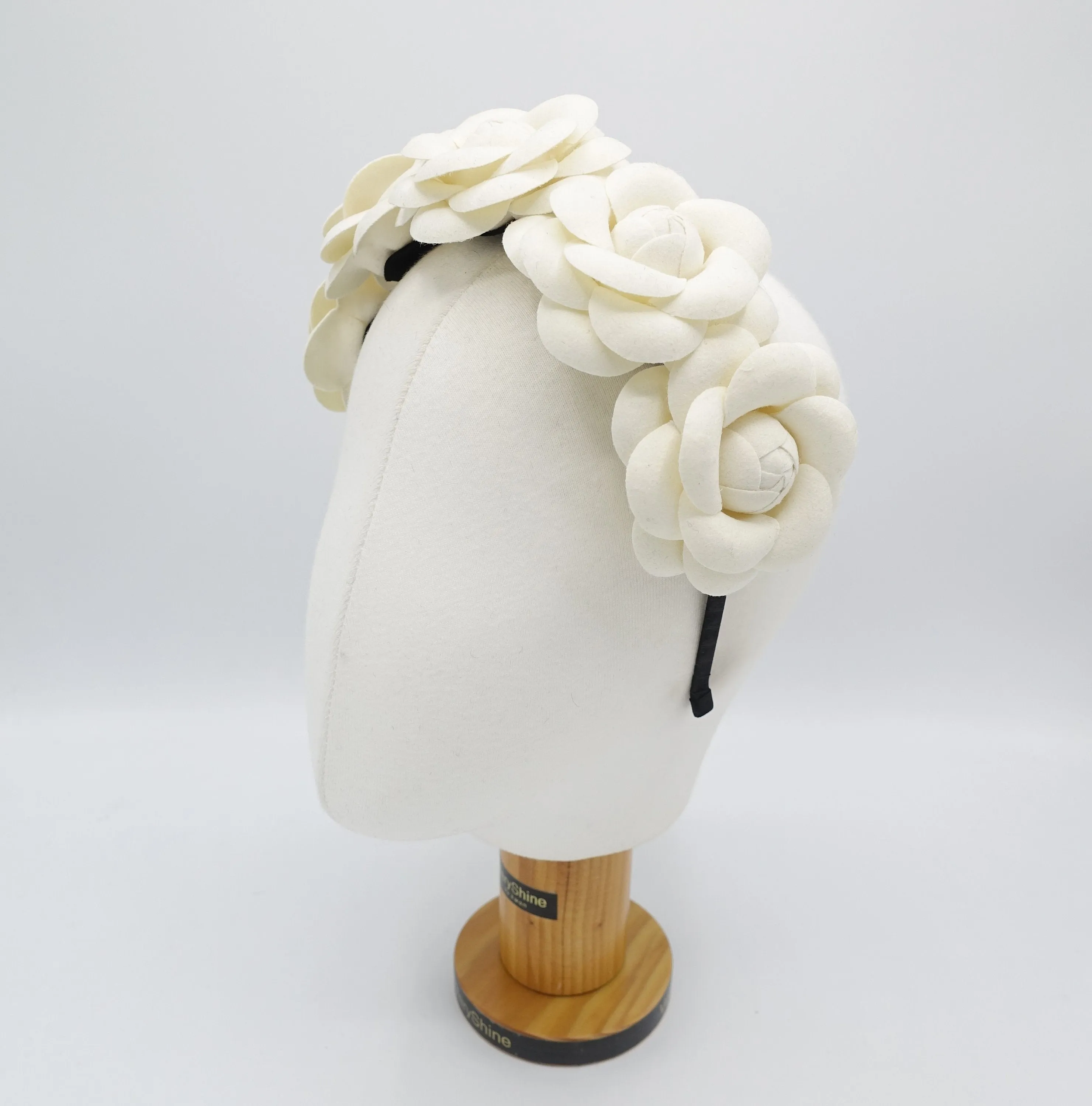 woolen camellia headband  five camellia headband for women