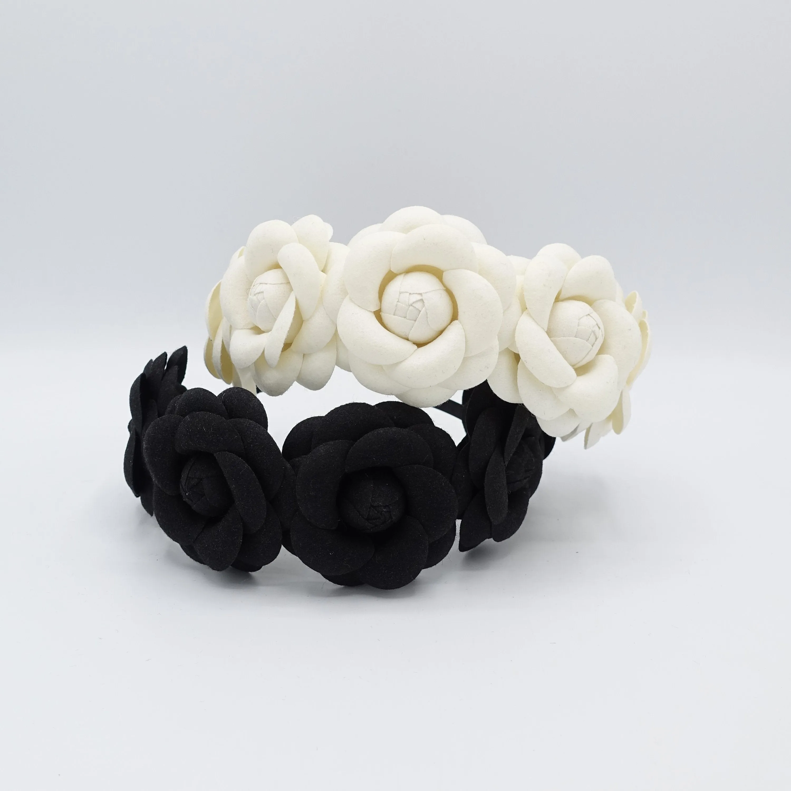 woolen camellia headband  five camellia headband for women