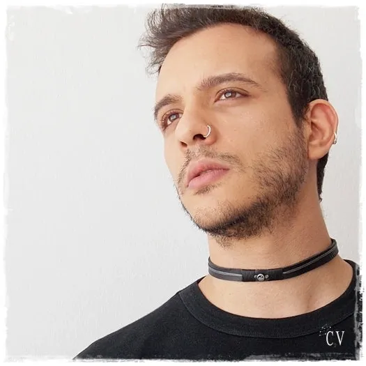 Yin & Yang Leather Collar